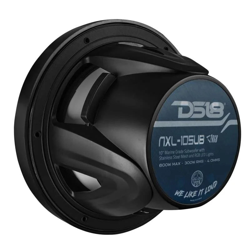 DS18 Subwoofer & Enclosure 10in 300 Watts RMS 4 ohm SVC Black w/ Covers - Additional View 10