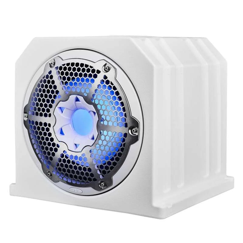 DS18 Subwoofer & Enclosure Dual 10in 350 Watts RMS 4 ohm NXL-10SUB/WH Included White - Back View