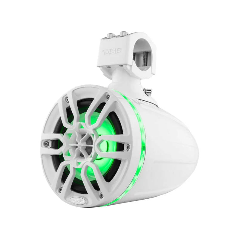 DS18 Tower Speakers 6.5in 100 Watts RMS w/ RGB LED Lights White - Back View