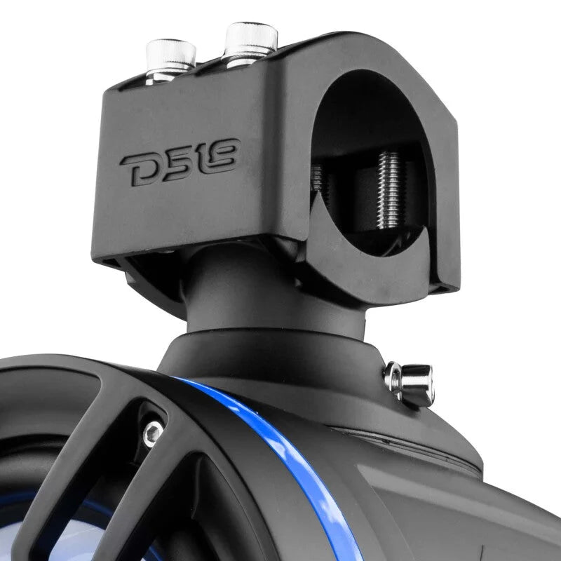 DS18 Tower Speakers 6.5in 100 Watts RMS w/ RGB LED Lights Red - Back View