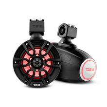 Load image into Gallery viewer, DS18 Tower Speakers 6.5in 100 Watts RMS w/ RGB LED Lights Red - Additional View 10
