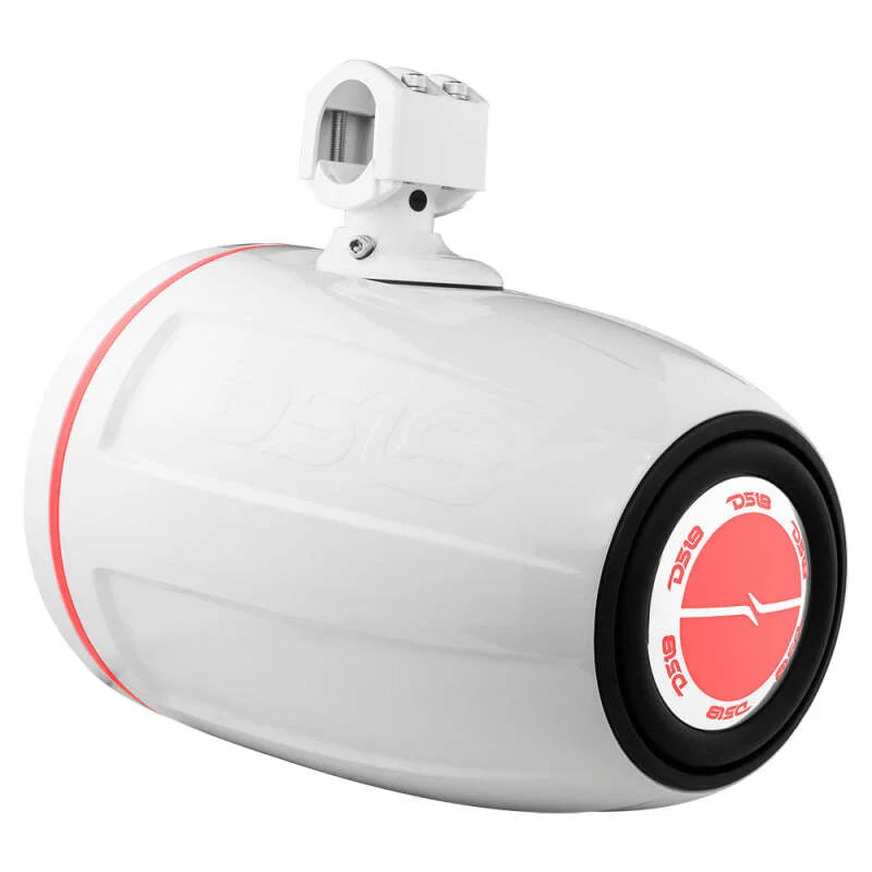 DS18 Tower Speakers Towers Speakers 10in 1in Driver 300 Watts RMS w/ RGB LED Lights White - Main Product View
