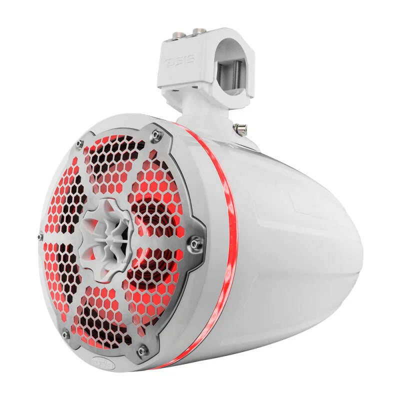DS18 Towers With Built In Driver And Passive Radiator Tower 8in 1in 180 Watts RMS RGB LEDs White - Main Product View