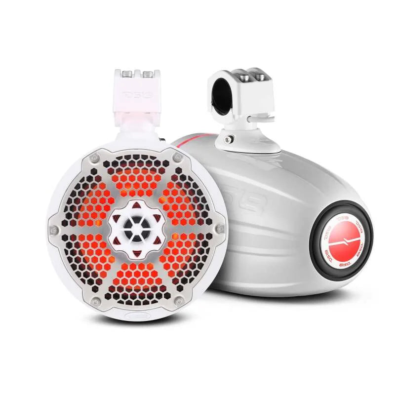 DS18 Towers With Built In Driver And Passive Radiator Tower 8in 1in 180 Watts RMS RGB LEDs White - Additional View 7