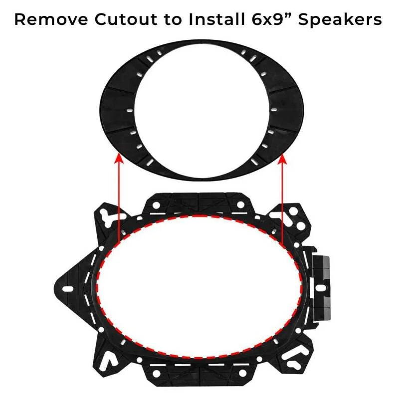 DS18 Universal OEM Mounting Bracket Cut Out 6.5in or 6x9in Speaker fits 2015+ Chevrolet / Toyota / Ford - Additional View 6