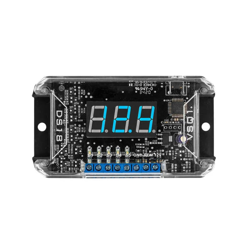 DS18 Volt Meter w/ Remote Outputs & Adjustable Delay - Side View