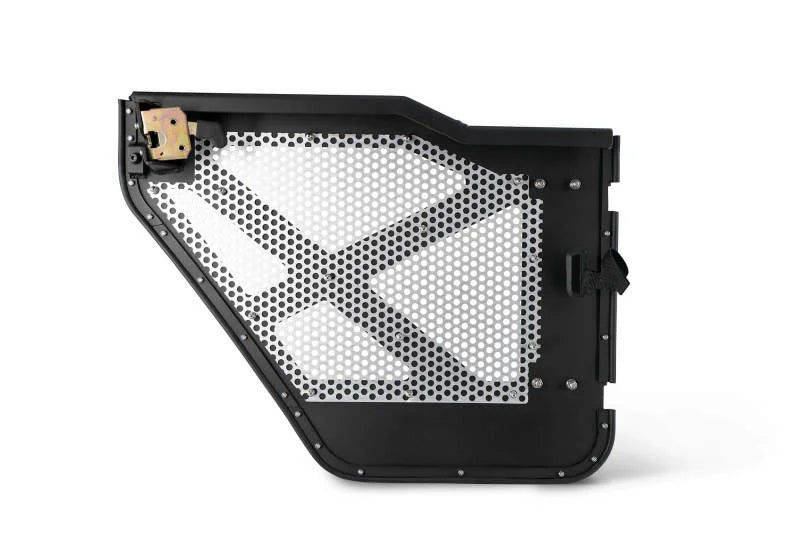 DV8 18-22 Jeep 4 Door JL/JT Aluminum Half Doors with Perforated Mesh Rear - Back View
