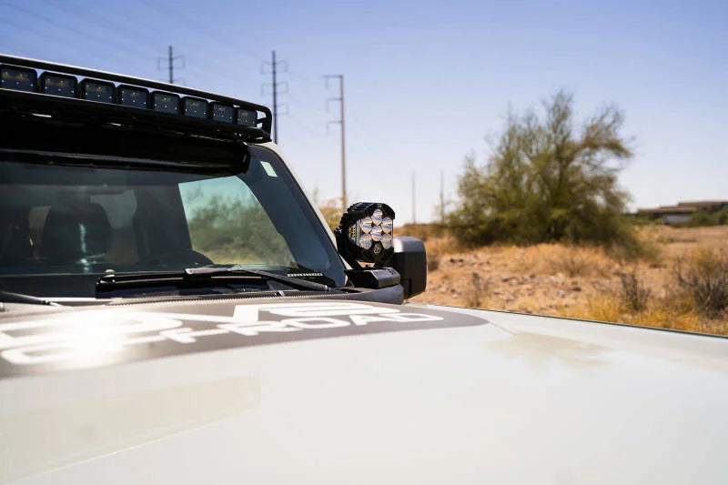 DV8 21-22 Ford Bronco A-Pillar Pod Light Mounts - Installation View