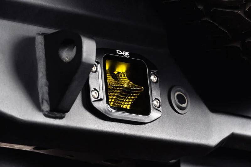 DV8 3-Inch Elite Series LED Amber Flush Mount Pod Light - Back View
