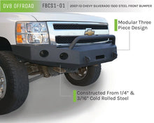 Load image into Gallery viewer, DV8 Offroad 07-13 Chevrolet Silverado 1500 Front Bumper - Black Powdercoat - Additional View 12