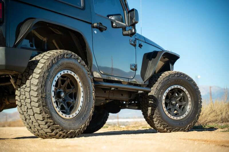 DV8 Offroad 07-18 Jeep Wrangler JK 2 Door Body/Pinch Weld Mounted Side Steps - Side View