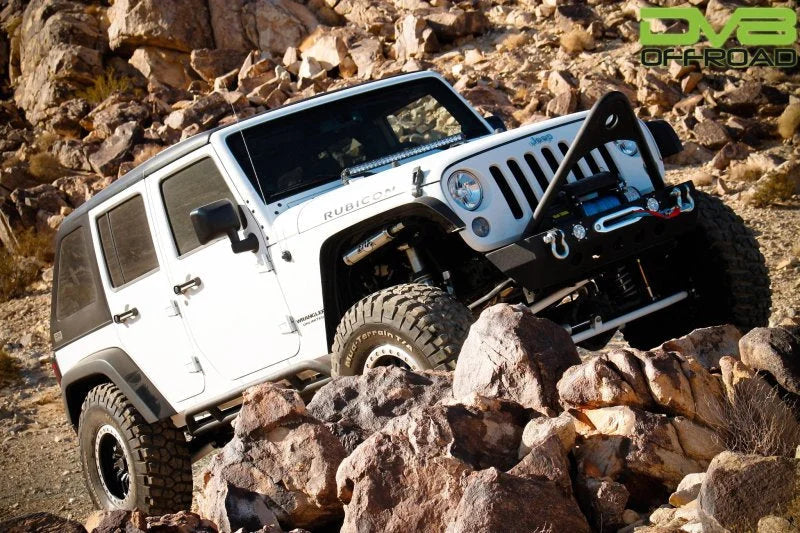 DV8 Offroad 07-18 Jeep Wrangler JK 2 Piece Fast Back Hard Top 4 Door - Black (DS Only) - Main Product View