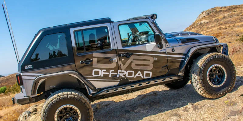 DV8 Offroad 07-18 Jeep Wrangler JK 2 Piece Fast Back Hard Top 4 Door - Black (DS Only) - Additional View 8