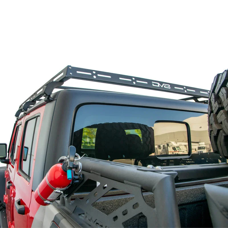 DV8 Offroad 07-18 Jeep Wrangler JK 4 DR / JL 2 DR & JT / 18+ Gladiator Roof Rack - Side View