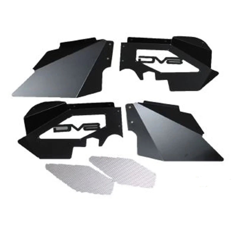 DV8 Offroad 07-18 Jeep Wrangler JK Front Aluminum Inner Fender - Black - Main Product View