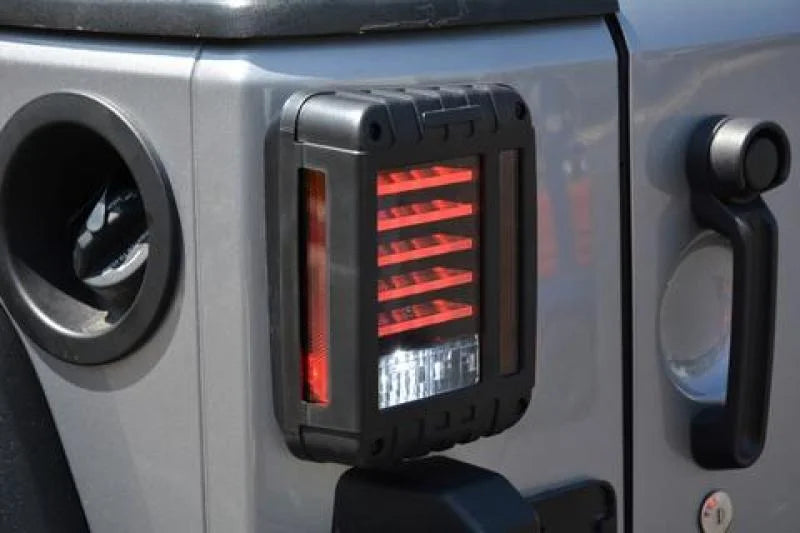 DV8 Offroad 07-18 Jeep Wrangler JK Horizontal LED Tail Light - Back View