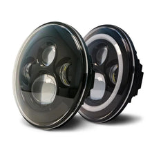 Load image into Gallery viewer, DV8 Offroad 07-18 Jeep Wrangler JK LED Projector Headlights w/ Angel Eyes - Side View