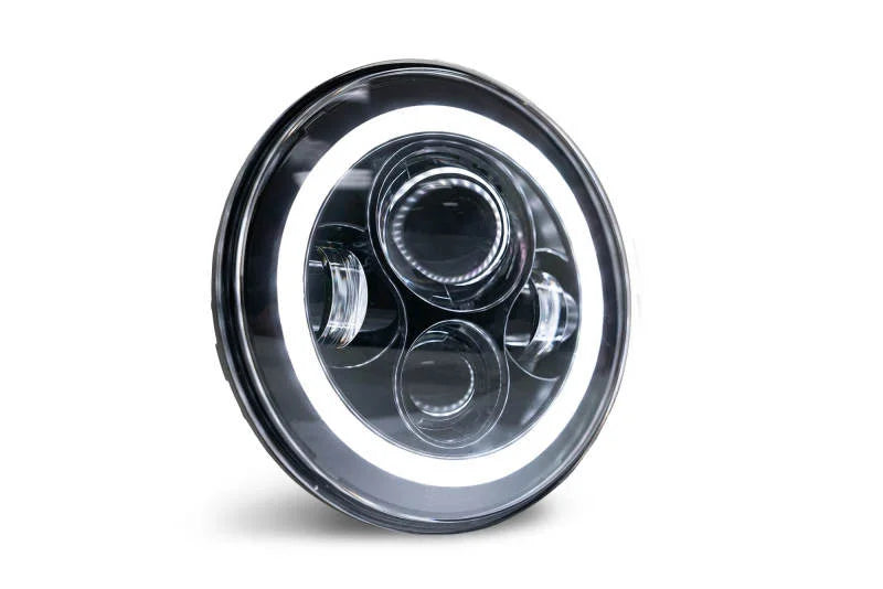 DV8 Offroad 07-18 Jeep Wrangler JK LED Projector Headlights w/ Angel Eyes - Back View