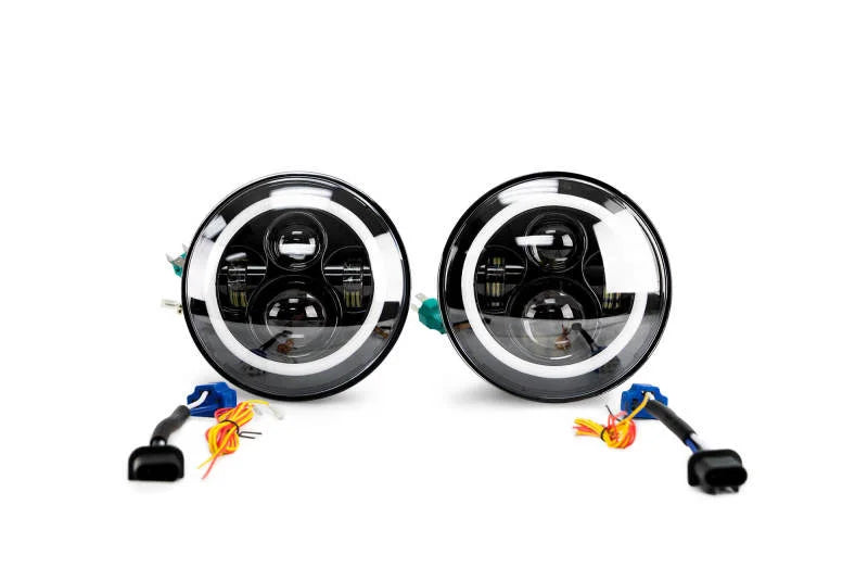 DV8 Offroad 07-18 Jeep Wrangler JK LED Projector Headlights w/ Angel Eyes - Additional View 6