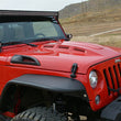 Load image into Gallery viewer, DV8 Offroad 07-18 Jeep Wrangler JK Metal Heat Dispersion Hood - Primer Black - Additional View 5