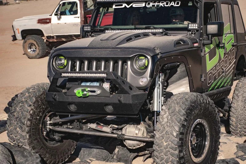 DV8 Offroad 07-18 Jeep Wrangler JK Metal Heat Dispersion Hood - Primer Black - Additional View 8