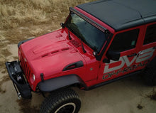 Load image into Gallery viewer, DV8 Offroad 07-18 Jeep Wrangler JK Metal Heat Dispersion Hood - Primer Black - Additional View 11