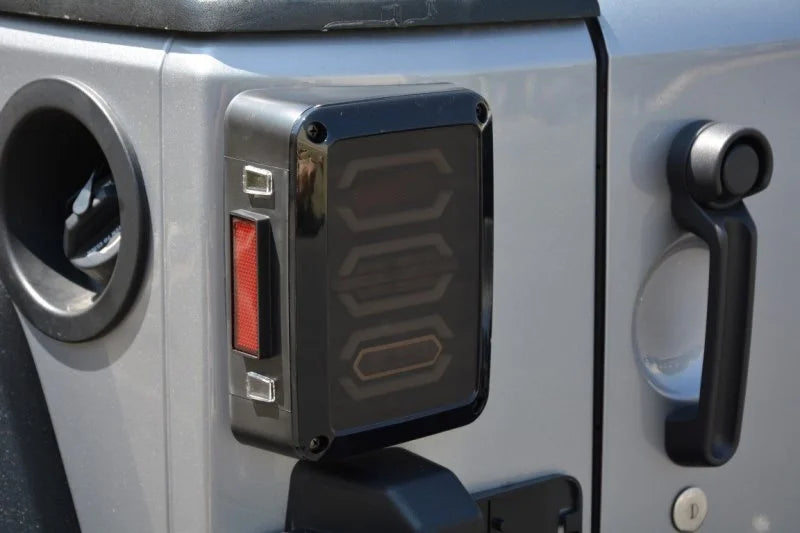DV8 Offroad 07-18 Jeep Wrangler JK Octagon LED Tail Light - Side View