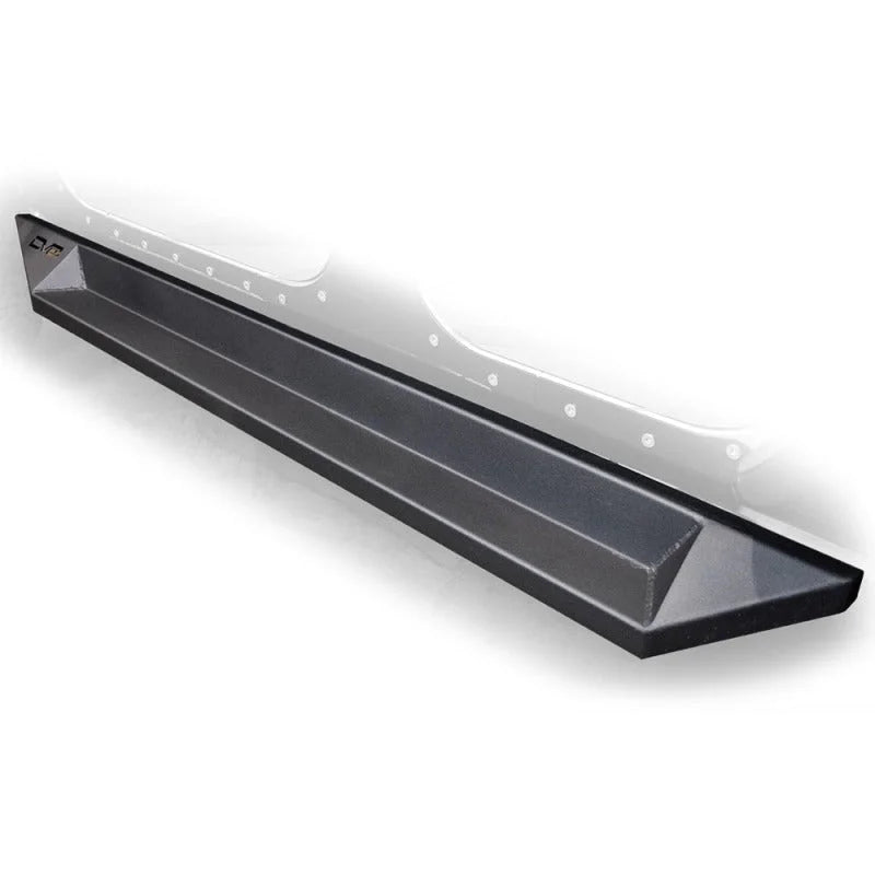DV8 Offroad 07-18 Jeep Wrangler JK Plated Steel Rock Slider Steps - Matte Black (4 Door Only) - Main Product View