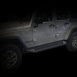 Load image into Gallery viewer, DV8 Offroad 07-18 Jeep Wrangler JK Plated Steel Rock Slider Steps - Matte Black (4 Door Only) - Additional View 5