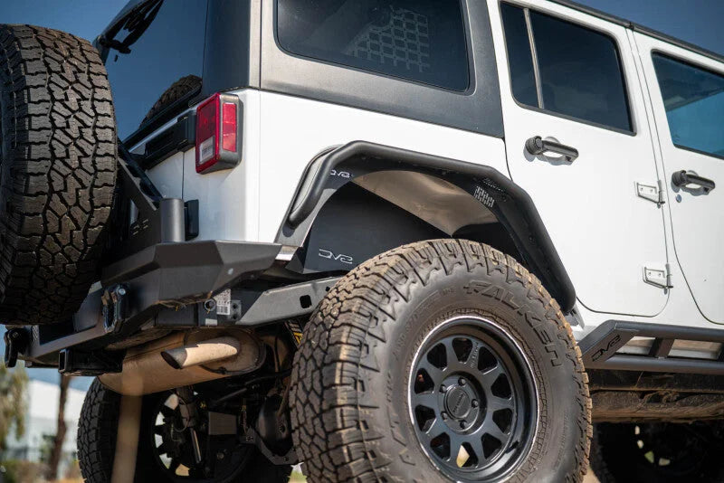 DV8 Offroad 07-18 Jeep Wrangler JK Rear Inner Fender - Satin Black - Back View