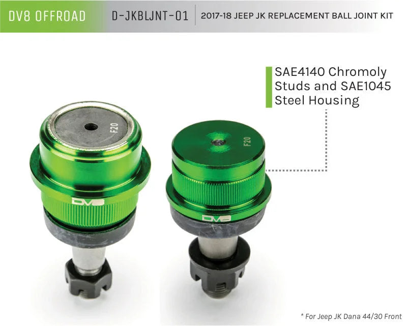 DV8 Offroad 07-18 Jeep Wrangler JK Replacement Ball Joint Kit - Dana 30/44 - Additional View 6