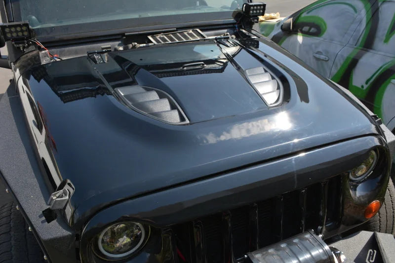 DV8 Offroad 07-18 Jeep Wrangler JK Rubicon 10th Anniversary Replica Hood - Additional View 6