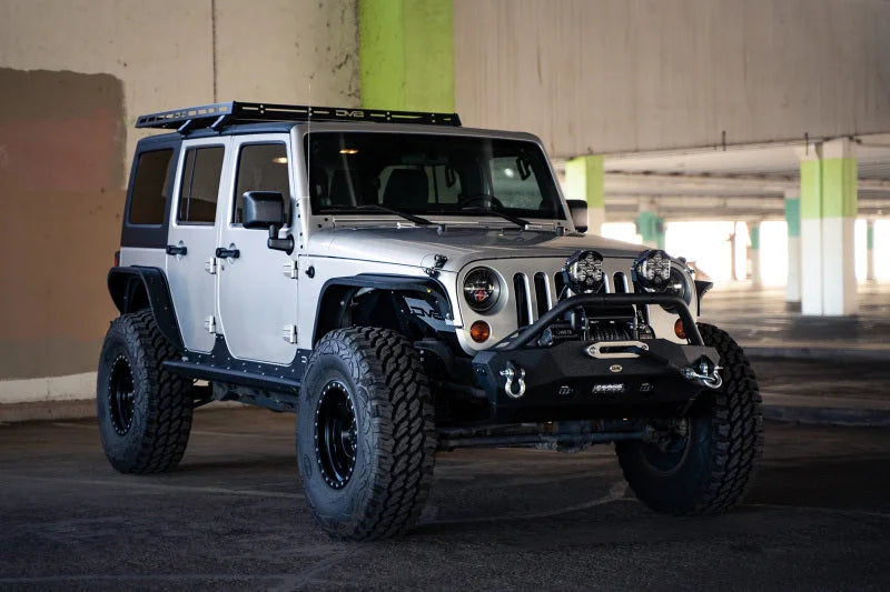 DV8 Offroad 07-18 Jeep Wrangler JK Short Roof Rack - Back View