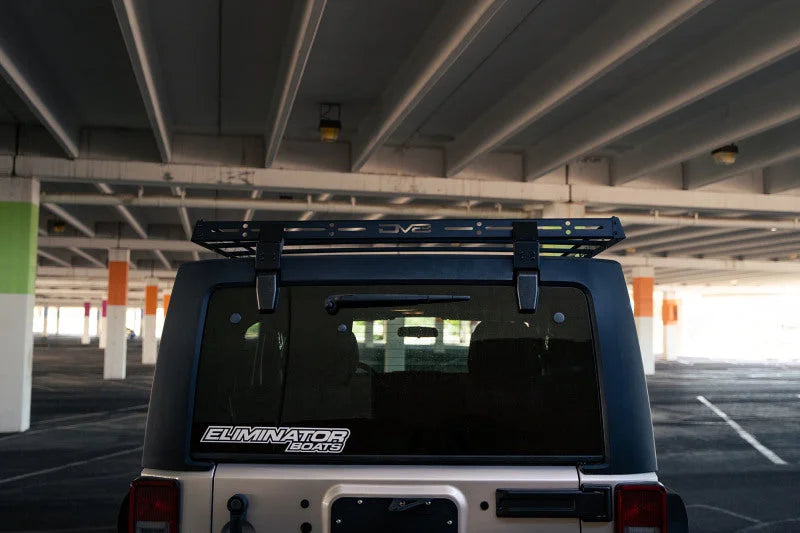 DV8 Offroad 07-18 Jeep Wrangler JK Short Roof Rack - Installation View
