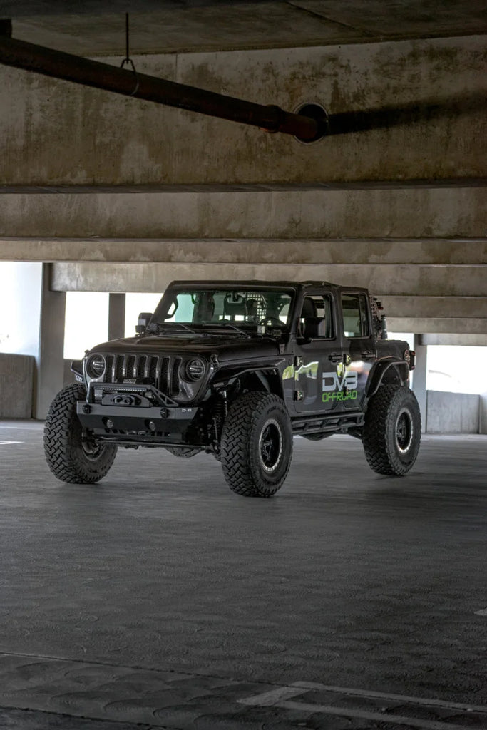 DV8 Offroad 07-23 Jeep Wrangler/Gladiator JT/JK/JL FS-25 Stubby Front Bumper w/Plated Bull Bar - Additional View 8