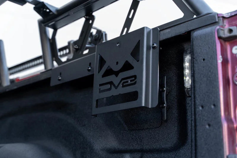 DV8 Offroad 07-23 Toyota Tundra / 09-23 Ford F150 Raptor MTO Series Bed Rack -  2pc Adj. - Back View