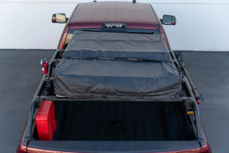 DV8 Offroad 07-23 Toyota Tundra / 09-23 Ford F150 Raptor MTO Series Bed Rack -  2pc Adj. - Installation View