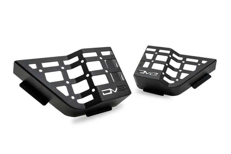 DV8 Offroad 11-18 Jeep Wrangler JK 4 Door Only Rear Door Pocket Molle Panels - Black - Back View