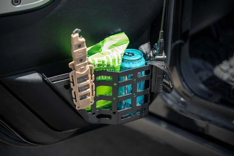 DV8 Offroad 11-18 Jeep Wrangler JK 4 Door Only Rear Door Pocket Molle Panels - Black - Additional View 11
