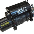 Load image into Gallery viewer, DV8 Offroad 12000 LB Winch w/ Synthetic Line &amp; Wireless Remote - Black - Side View
