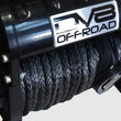 Load image into Gallery viewer, DV8 Offroad 12000 LB Winch w/ Synthetic Line &amp; Wireless Remote - Black - Installation View