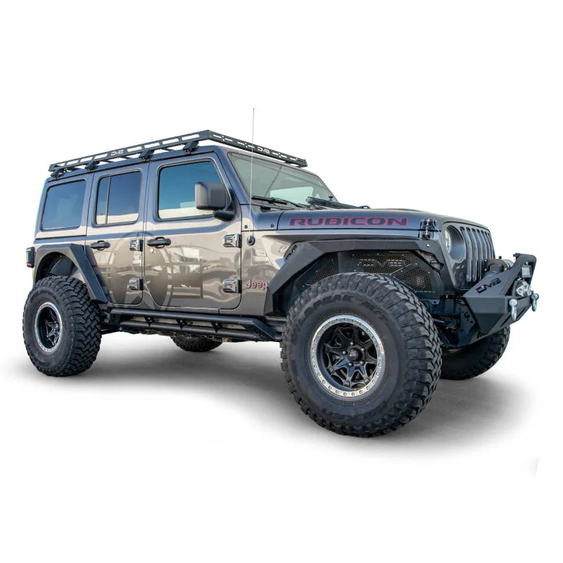 DV8 Offroad 18-21 Jeep Wrangler JL 4-Door Roof Rack - Side View