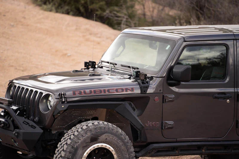 DV8 Offroad 18-22 Jeep Gladiator JT Cowl Light Bar Bracket - Back View