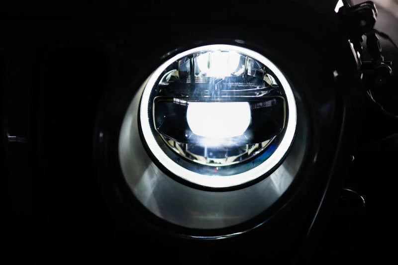 DV8 Offroad 18-22 Jeep Gladiator Wrangler LED Projector Headlights - Side View
