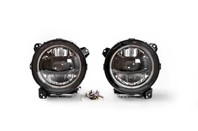DV8 Offroad 18-22 Jeep Gladiator Wrangler LED Projector Headlights - Back View