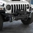 Load image into Gallery viewer, DV8 Offroad 18-23 Jeep Wrangler JL / 20-23 Jeep Gladiator JT FS-7 Mid-Width Winch Front Bumper - Installation View