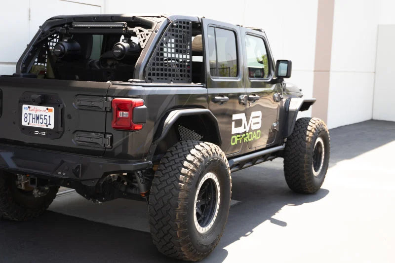 DV8 Offroad 18-23 Jeep Wrangler JL 4 Door FS-15 Series Rock Sliders - Installation View