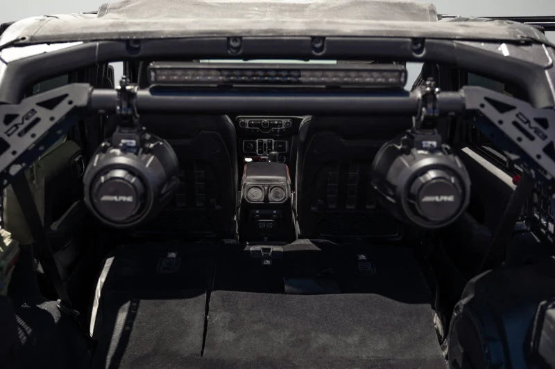 DV8 Offroad 18-23 Jeep Wrangler JL 4-Door Speaker/Light Bar Mount - Back View
