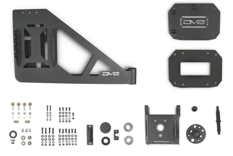DV8 Offroad 18-23 Jeep Wrangler JL MTO Series Bumper Spare Tire Swing Gate - Back View