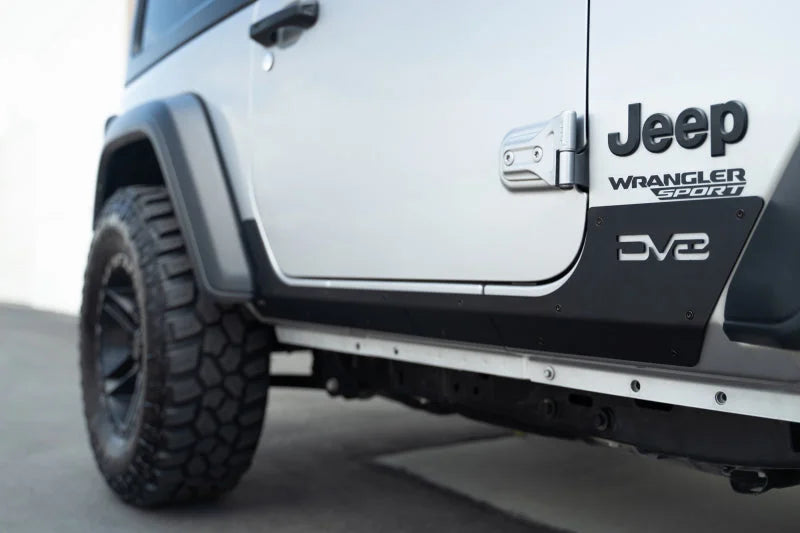 DV8 Offroad 18-23 Jeep Wrangler JL Rock Skins (2 Door Only) - Back View